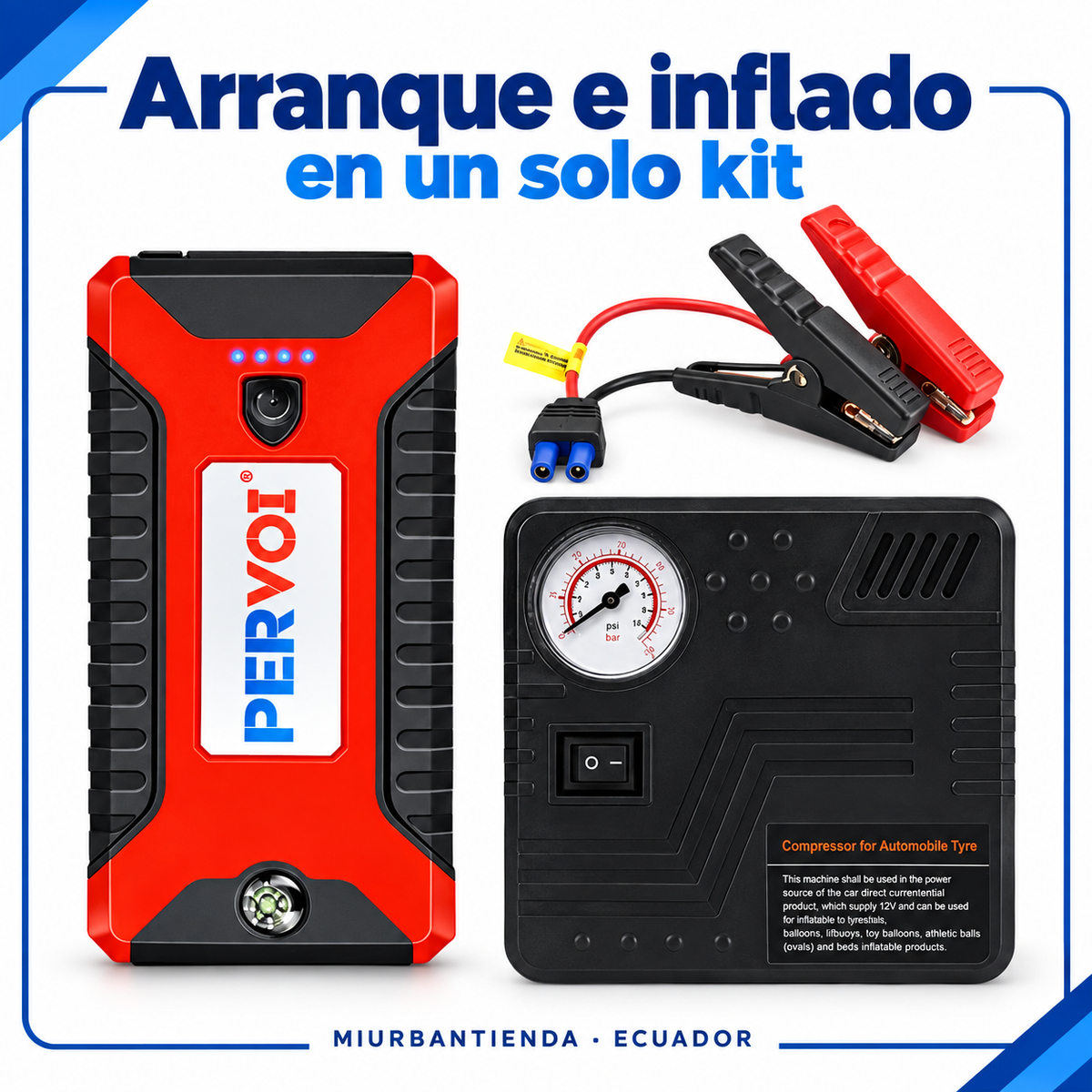 Arrancador Inflador Auto PERVOI — Miurbantienda Ecuador